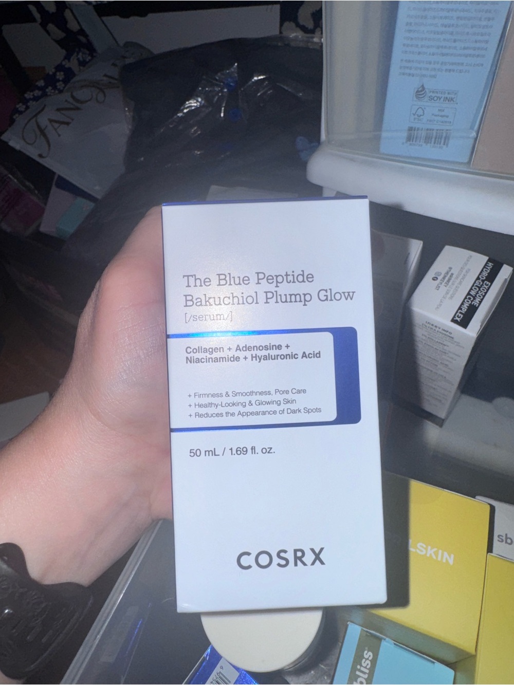 COSRX The Blue Peptide Bakuchiol Plump Glow Serum - White & Blue